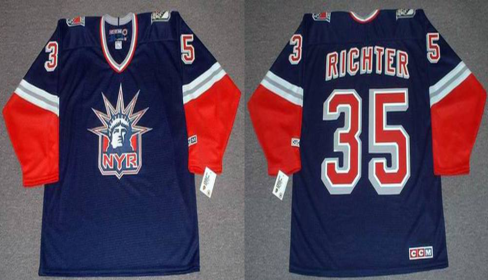 2019 Men New York Rangers 35 Richter blue CCM NHL jerseys